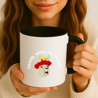 funny llama with hats lama with hat carl what did you do  Mug