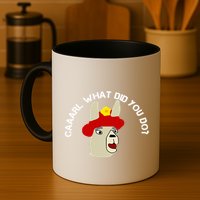 funny llama with hats lama with hat carl what did you do  Mug