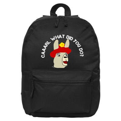 funny llama with hats lama with hat carl what did you do  16 in Basic Backpack