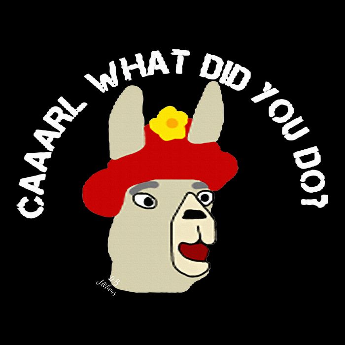 funny llama with hats lama with hat carl what did you do  16 in Basic Backpack