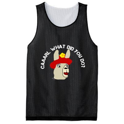 funny llama with hats lama with hat carl what did you do  Mesh Reversible Basketball Jersey Tank