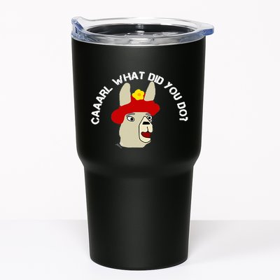 funny llama with hats lama with hat carl what did you do  Tumbler