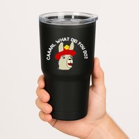 funny llama with hats lama with hat carl what did you do  Tumbler