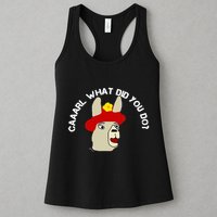 funny llama with hats lama with hat carl what did you do  Womens Tank Top