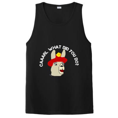funny llama with hats lama with hat carl what did you do  PosiCharge Competitor Tank