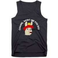 funny llama with hats lama with hat carl what did you do  Tank Top