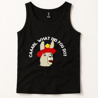 funny llama with hats lama with hat carl what did you do  Tank Top