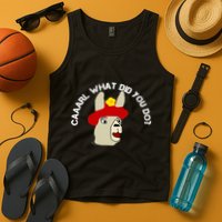 funny llama with hats lama with hat carl what did you do  Tank Top