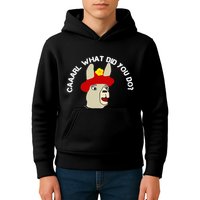 funny llama with hats lama with hat carl what did you do  Kids Hoodie