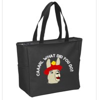funny llama with hats lama with hat carl what did you do  Zip Tote Bag