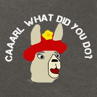 funny llama with hats lama with hat carl what did you do  Cotton Canvas Backpack