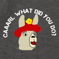 funny llama with hats lama with hat carl what did you do  Vector Backpack