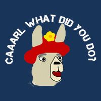 funny llama with hats lama with hat carl what did you do  Infant Baby Jersey Bodysuit