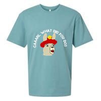 funny llama with hats lama with hat carl what did you do  Sueded Cloud Jersey T-Shirt
