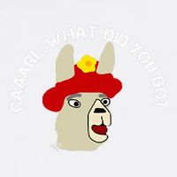 funny llama with hats lama with hat carl what did you do  Garment-Dyed Sweatshirt