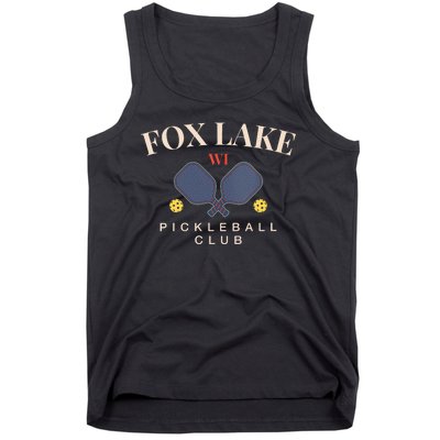 Fox Lake Wi Pickleball Club For Paddle Lovers Tank Top