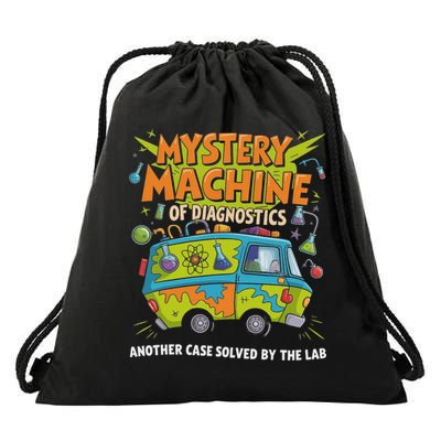 Funny Lab Week 2025 Retro Mystery Machine Of Diagnostics Drawstring Bag