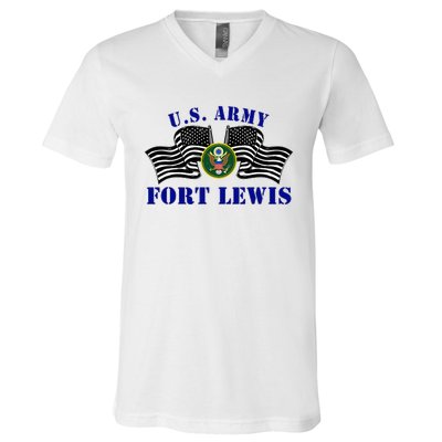 Fort Lewis Washington Ft Lewis Washington U.S A.R.M.Y Base V-Neck T-Shirt