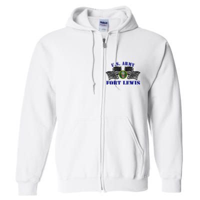 Fort Lewis Washington Ft Lewis Washington U.S A.R.M.Y Base Full Zip Hoodie