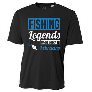 Fishing Legends Were Born In February Birthday Gift Cooling Performance Crew T-Shirt