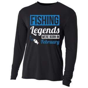 Fishing Legends Were Born In February Birthday Gift Cooling Performance Long Sleeve Crew