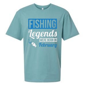 Fishing Legends Were Born In February Birthday Gift Sueded Cloud Jersey T-Shirt