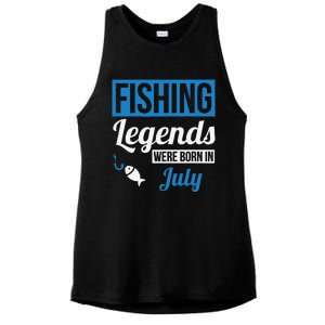 Fishing Legends Were Born In July Birthday Gift Ladies PosiCharge Tri-Blend Wicking Tank