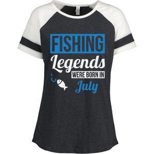 Fishing Legends Were Born In July Birthday Gift Enza Ladies Jersey Colorblock Tee