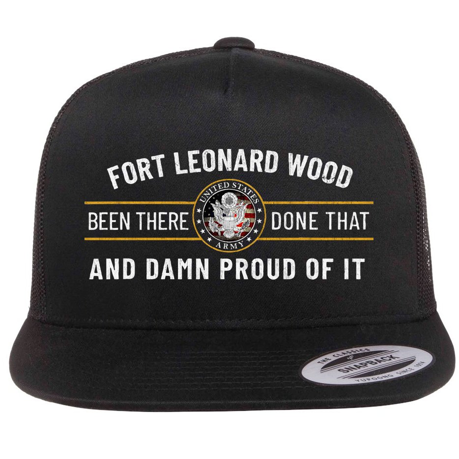 Fort Leonard Wood Missouri Basic Training Alumni Vintage Flat Bill Trucker Hat