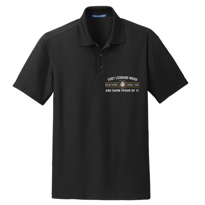 Fort Leonard Wood Missouri Basic Training Alumni Vintage Dry Zone Grid Polo