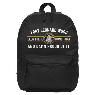 Fort Leonard Wood Missouri Basic Training Alumni Vintage 16 in Basic Backpack