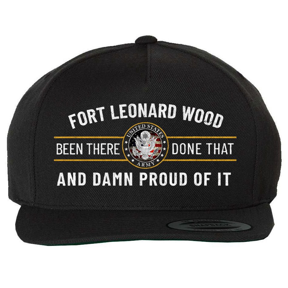 Fort Leonard Wood Missouri Basic Training Alumni Vintage Wool Snapback Cap
