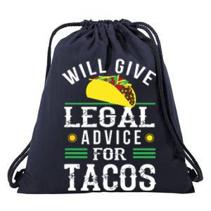 Funny Lawyer Will Give Legal Advice For Tacos Law Student Drawstring Bag