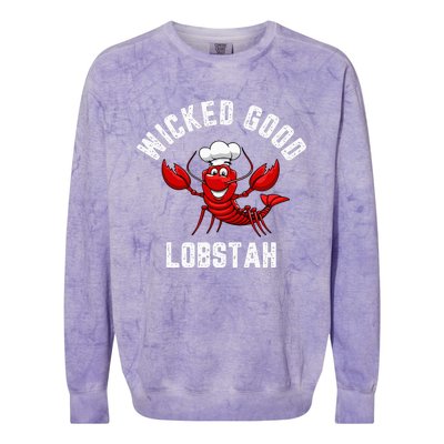 Funny Lobster Wicked Good Lobstah Maine New England Colorblast Crewneck Sweatshirt