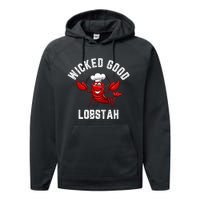 Funny Lobster Wicked Good Lobstah Maine New England Performance Fleece Hoodie