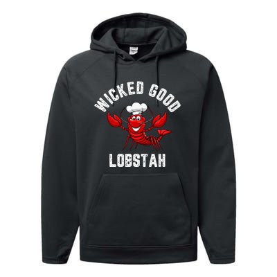 Funny Lobster Wicked Good Lobstah Maine New England Performance Fleece Hoodie