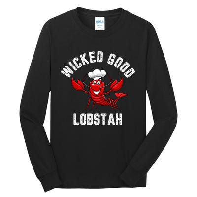 Funny Lobster Wicked Good Lobstah Maine New England Tall Long Sleeve T-Shirt