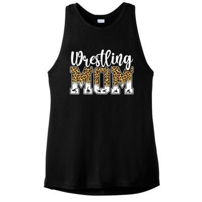 Funny Leopard Wrestling Mom Women Wrestler Mother's Day Ladies PosiCharge Tri-Blend Wicking Tank