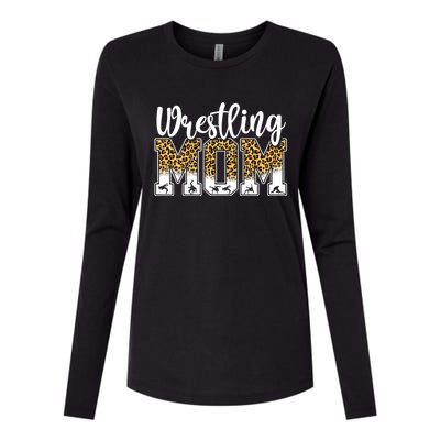 Funny Leopard Wrestling Mom Women Wrestler Mother's Day Womens Cotton Relaxed Long Sleeve T-Shirt