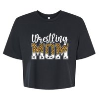 Funny Leopard Wrestling Mom Women Wrestler Mother's Day Bella+Canvas Jersey Crop Tee