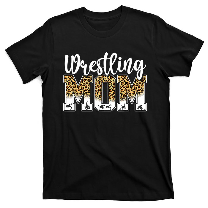 Funny Leopard Wrestling Mom Women Wrestler Mother's Day T-Shirt