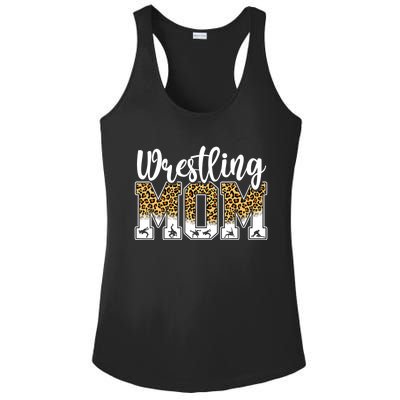 Funny Leopard Wrestling Mom Women Wrestler Mother's Day Ladies PosiCharge Competitor Racerback Tank