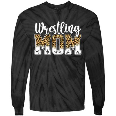 Funny Leopard Wrestling Mom Women Wrestler Mother's Day Tie-Dye Long Sleeve Shirt