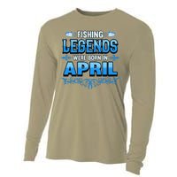 Fishing Legends Were Born In April Month Birthday Fisherman Cooling Performance Long Sleeve Crew