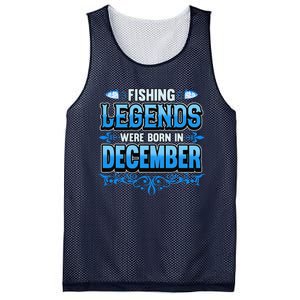 Fishing Legends Were Born In December Birthday Fisherman Mesh Reversible Basketball Jersey Tank