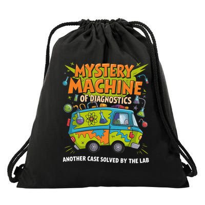 Funny Lab Week 2025 Retro Mystery Machine Of Diagnostics  Drawstring Bag