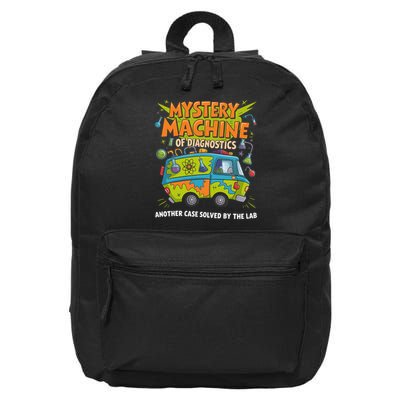 Funny Lab Week 2025 Retro Mystery Machine Of Diagnostics  16 in Basic Backpack