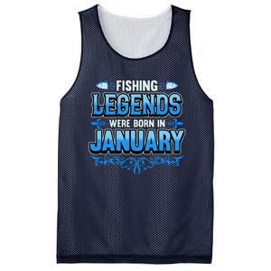 Fishing Legends Were Born In January Birthday Fisherman Mesh Reversible Basketball Jersey Tank