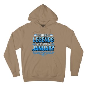 Fishing Legends Were Born In January Birthday Fisherman Hoodie