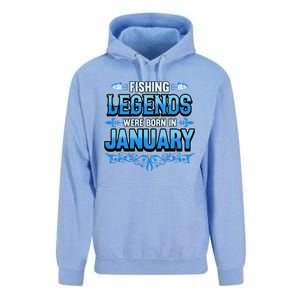 Fishing Legends Were Born In January Birthday Fisherman Unisex Surf Hoodie